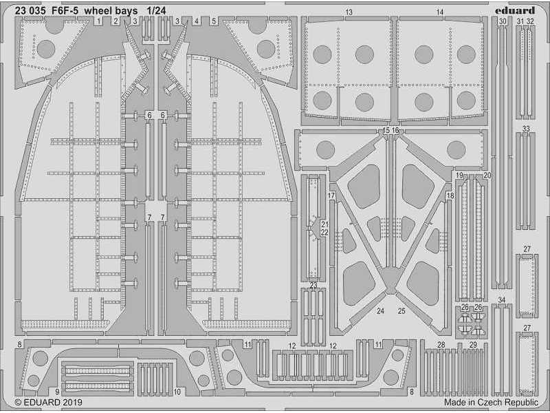 F6F-5 wheel bays 1/24 - Airfix - image 1