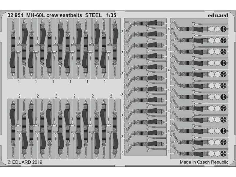 MH-60L crew seatbelts STEEL 1/35 - Kitty Hawk - image 1