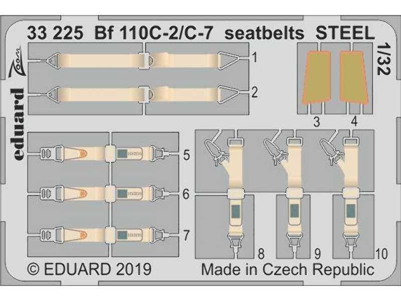 Bf 110C-2/ C-7 seatbelts STEEL 1/32 - Revell - image 1