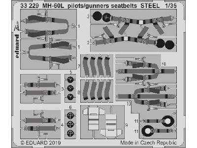 MH-60L pilots/ gunners seatbelts STEEL 1/35 - Kitty Hawk - image 1