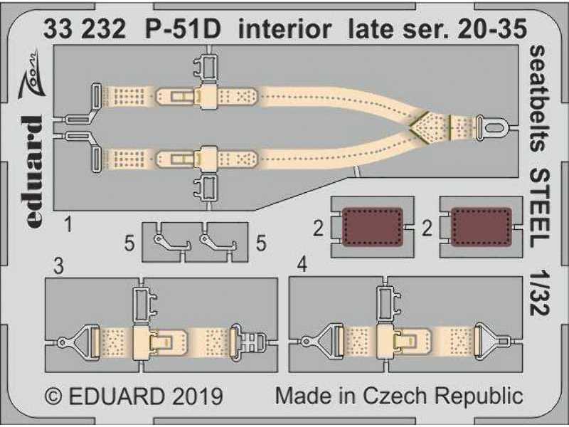 P-51D interior late ser.  20-35 seatbelts STEEL 1/32 - image 1