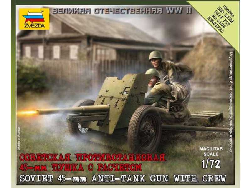 Soviet 45-mm anti-tank gun with crew - image 1