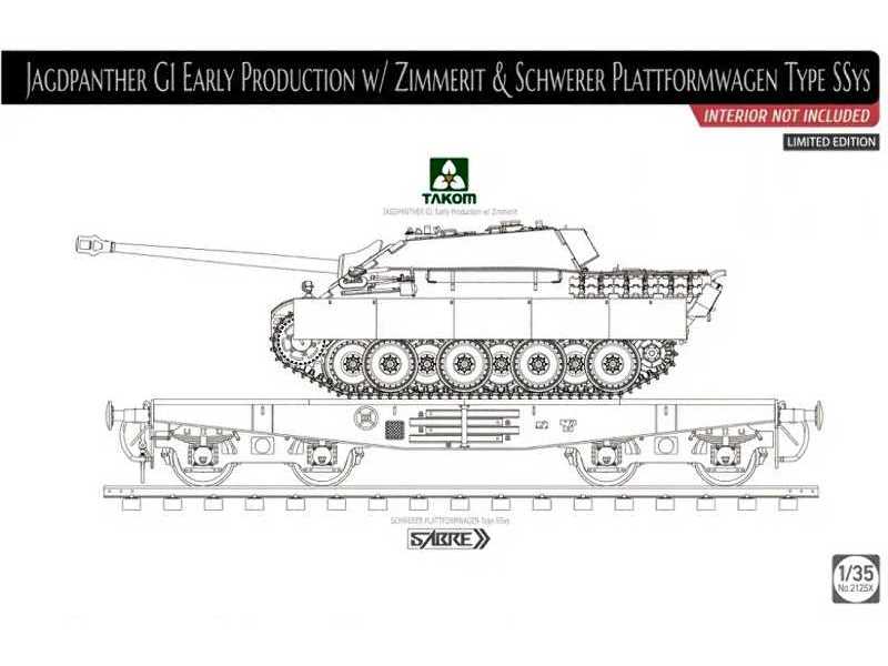 Jagdpanther G1 Early Prod. w/Zimmerit & Plattformwagen Type SSys - image 1