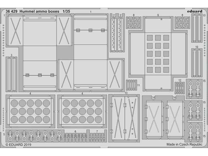 Hummel ammo boxes 1/35 - Tamiya - image 1