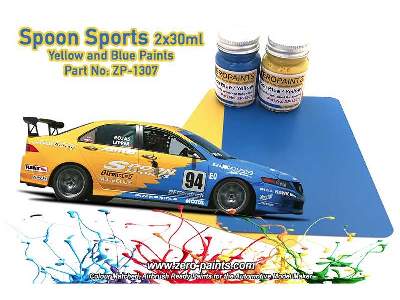 1307 Spoon Sports Blue And Yellow Set - image 1