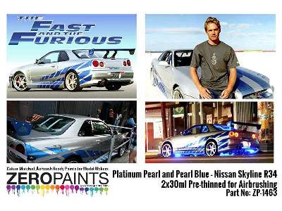 1463 Fast And Furious Platinum Pearl/Pearl Blue Set (Paul Walker - image 2