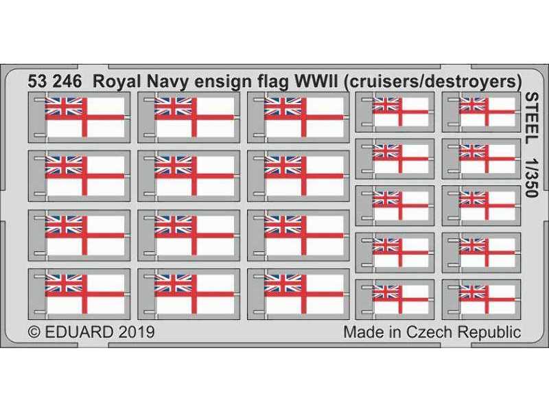 Royal Navy ensign flag WWII (cruisers/ destroyers) STEEL 1/350 - image 1