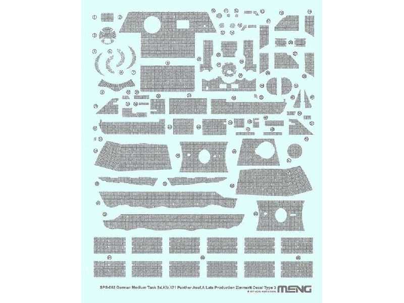 Sd.Kfz.171 Panther Ausf.A Late Production Zimmerit Decal Type 3 - image 1