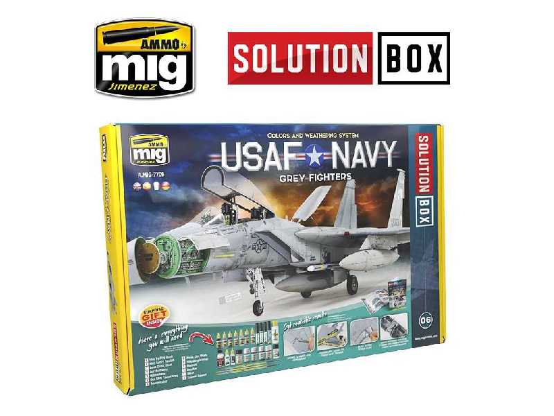 USAF Navy Grey Fighters Solution Box - image 1 USAF Navy Grey Fighters Solution Box - image 1