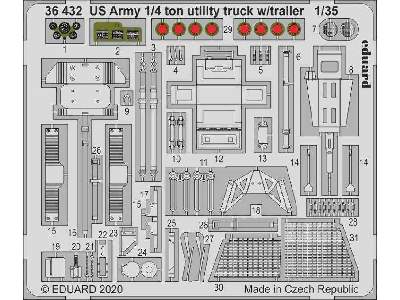 US Army 1/4 ton utility truck w/  trailer 1/35 - Takom - image 1