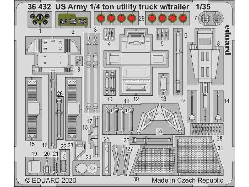 US Army 1/4 ton utility truck w/  trailer 1/35 - Takom - image 1