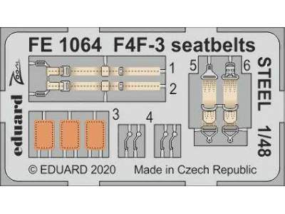 F4F-3 seatbelts STEEL 1/48 - image 1
