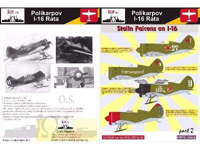 Polikarpov I-16 Rata - Stalin's Falcons On I-16 - image 1