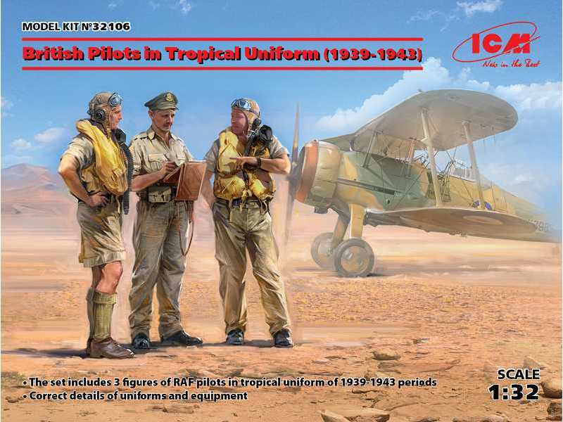 British Pilots in Tropical Uniform (1939-1943) (3 figures)  - image 1