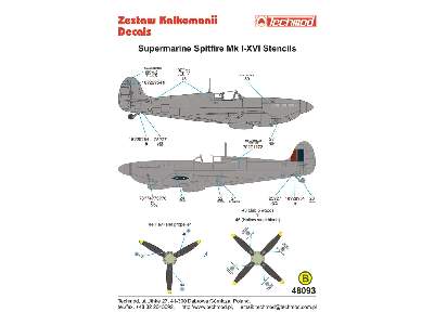 Decals - Supermarine Spitfire I-XVI Stencils - image 2