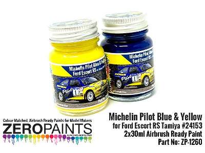 1260 Ford Escort Rs Michelin Pilot Blue & Yellow Set - image 1