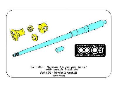 7,5cm gun barrel with muzzle brake for Pak 40/3 Marder III A. M - image 12