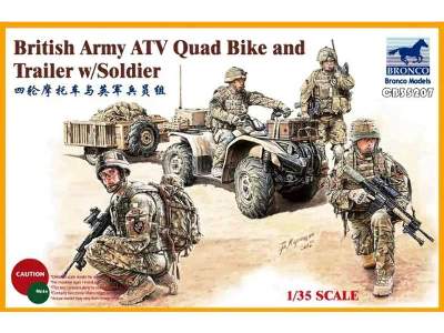 British Army ATV Quad Bike and Trailer w/Soldier - image 1