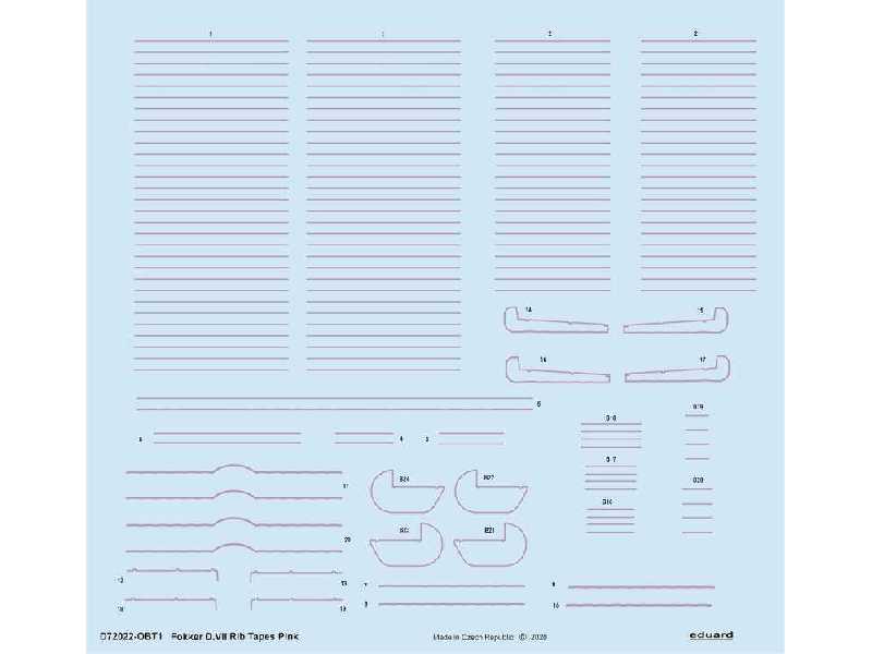 Fokker D. VII rib tapes pink 1/72 - image 1