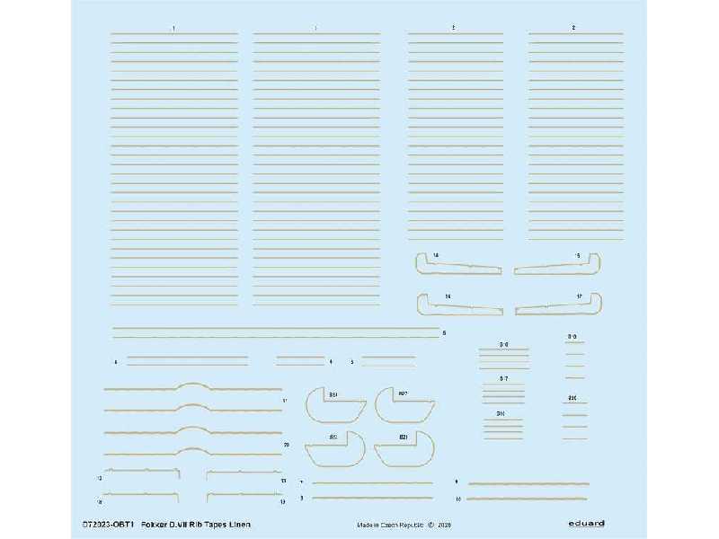 Fokker D. VII rib tapes linen 1/72 - image 1