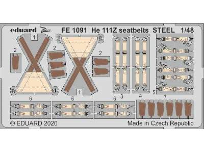 He 111Z seatbelts STEEL 1/48 - image 1