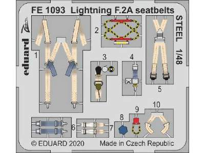 Lightning F.2A seatbelts STEEL 1/48 - image 1