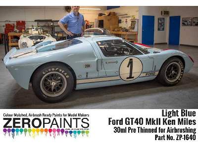 1640 Light Blue Ford Gt40 Mk Ii Ken Miles - image 2