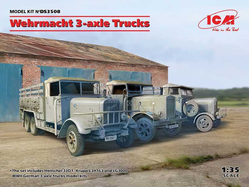 Wehrmacht 3-axle Trucks (Henschel 33D1, Krupp L3H163, LG3000) - image 1
