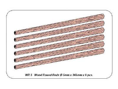Wood round rods dia. 5mm length 245mm x 6 pcs. - image 5