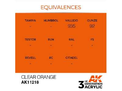 AK 11218 Clear Orange - image 1