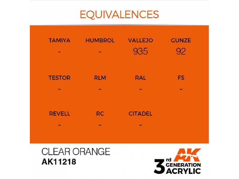 AK 11218 Clear Orange - image 1
