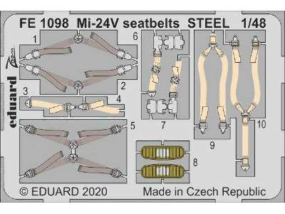 Mi-24V seatbelts STEEL 1/48 - Zvezda - image 1