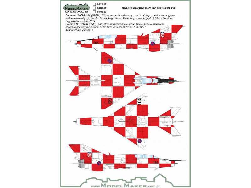 Mig-21umd Croatian 165 Display Plane - image 1