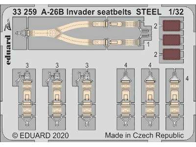 A-26B Invader seatbelts STEEL 1/32 - Hobby Boss - image 1
