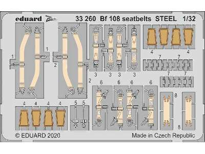 Bf 108 seatbelts STEEL 1/32 - image 1