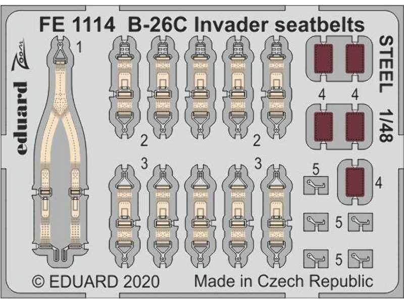 B-26C Invader seatbelts STEEL 1/48 - image 1