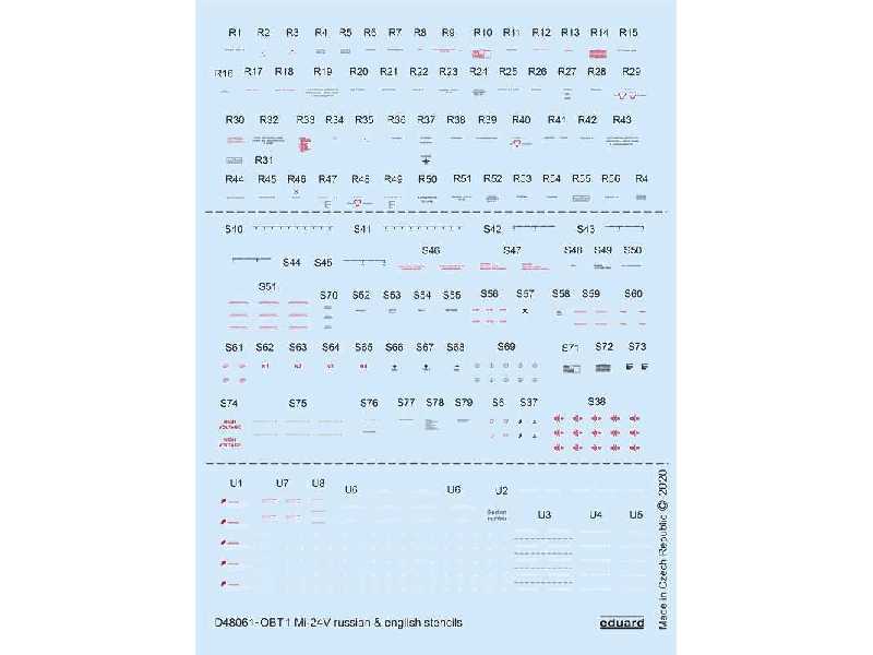 Mi-24V stencils Russian & English 1/48  - image 1