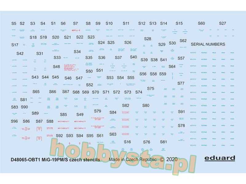 MiG-19 stencils Czech 1/48 - image 1