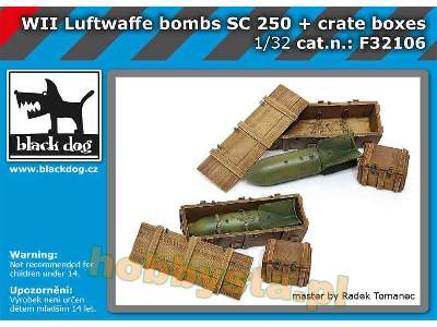 WW Ii Luftwaffe Bombs Sc 250 + Crate Boxes - image 1