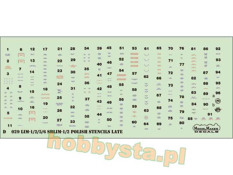 Lim-1/2/5/6/Sblim-1/2 Polish Stencils Late - image 1