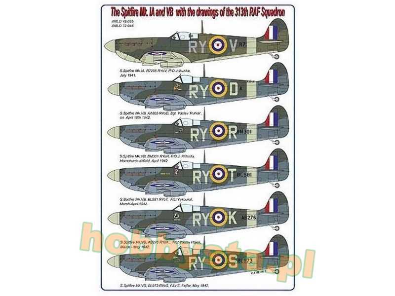 The Spitfire Mk.Ia And Vb With Drawings Of The 313th RAF Squadro - image 1