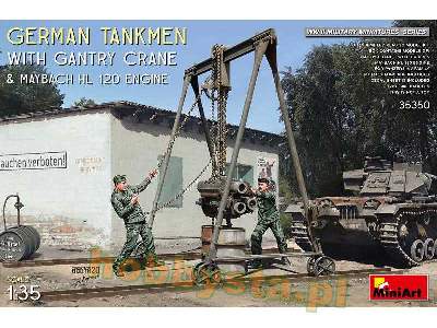 German Tankmen With Gantry Crane &#038; Maybach Hl 120 Engine - image 1