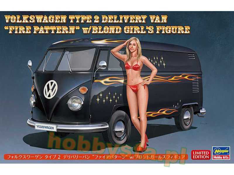 52264 Volkswagen Type 2 Delivery Van Fire Pattern W/Blond Girl's - image 1 52264 Volkswagen Type 2 Delivery Van Fire Pattern W/Blond Girl's - image 1