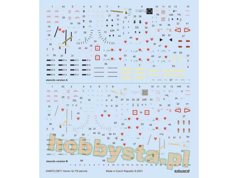 Harrier GR.7/9 stencils 1/48 - image 1