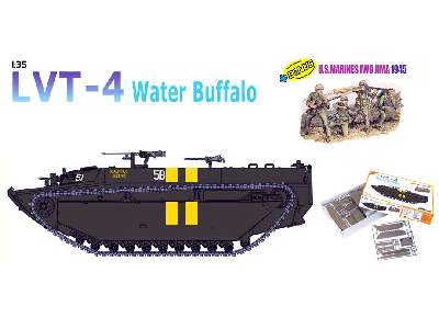 LVT-4 Water Buffalo + U.S. Marines Iwo Jima 1945 Figures Set - image 1