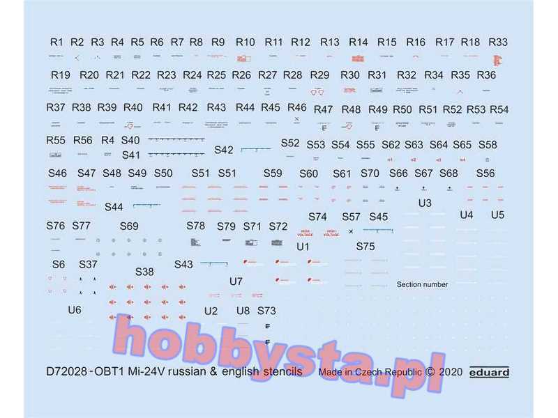 Mi-24V stencils Russian & English 1/72  - image 1