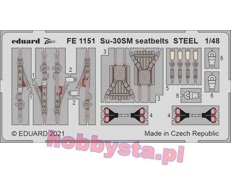 Su-30SM seatbelts STEEL 1/48 - image 1