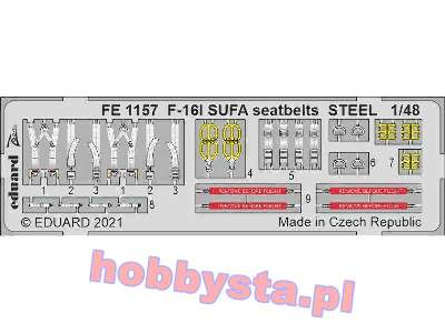 F-16I SUFA seatbelts STEEL 1/48 - image 1