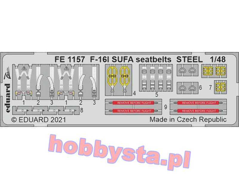 F-16I SUFA seatbelts STEEL 1/48 - image 1