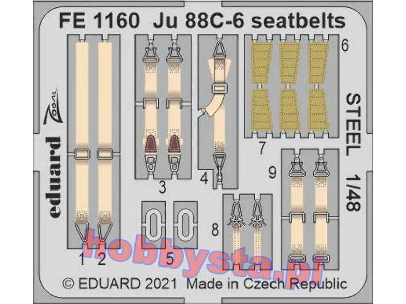 Ju 88C-6 seatbelts STEEL 1/48 - image 1